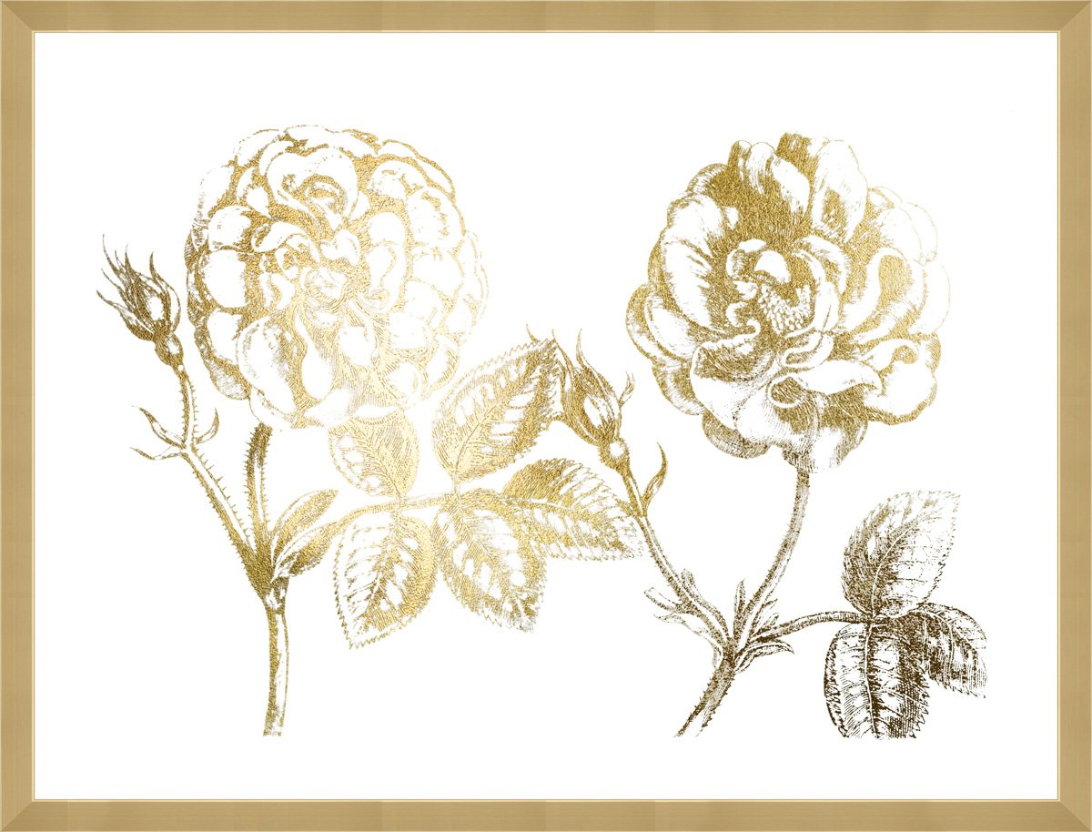 Gold Foil DePasse Roses I